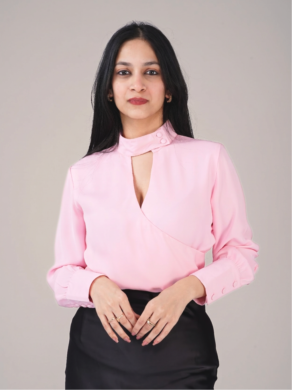 ASYMMETRIC HIGH NECK TOP