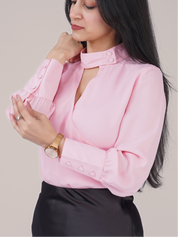 ASYMMETRIC HIGH NECK TOP