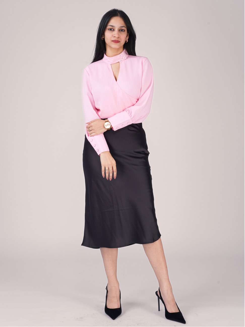 ASYMMETRIC HIGH NECK TOP