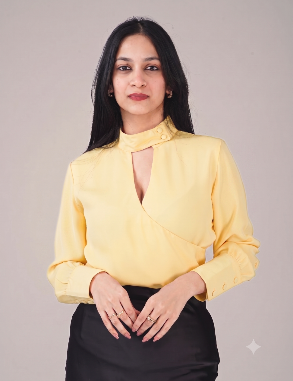 ASYMMETRIC HIGH NECK TOP