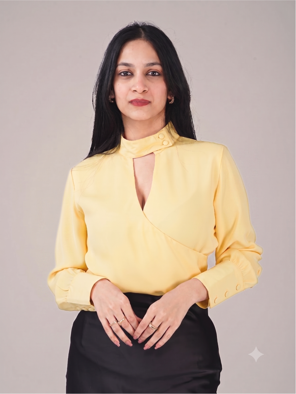 ASYMMETRIC HIGH NECK TOP