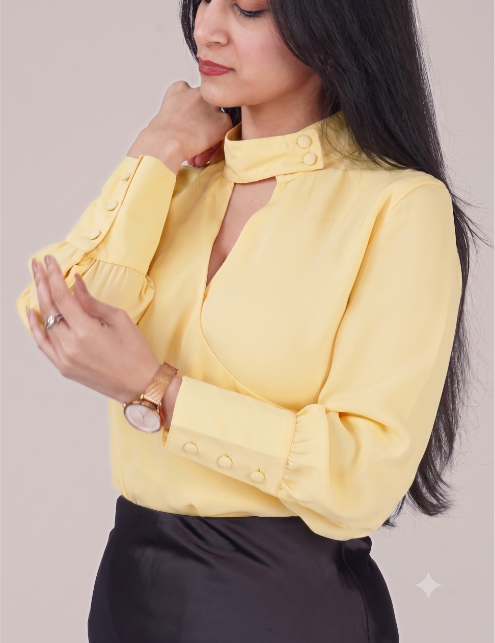 ASYMMETRIC HIGH NECK TOP