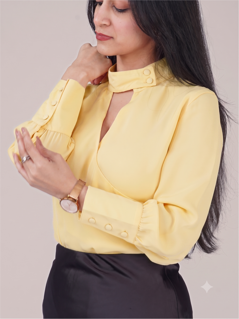 ASYMMETRIC HIGH NECK TOP