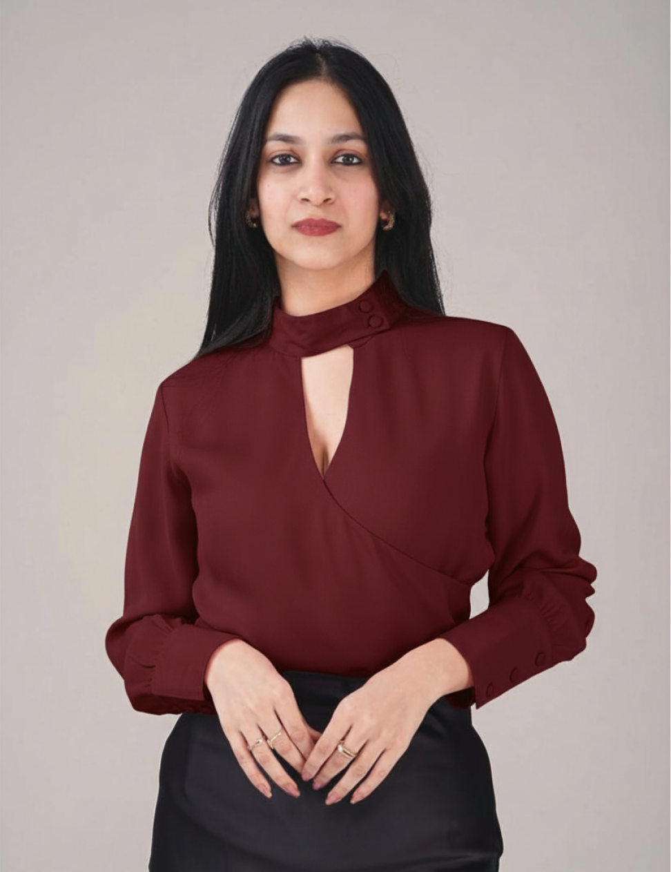 ASYMMETRIC HIGH NECK TOP