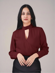 ASYMMETRIC HIGH NECK TOP