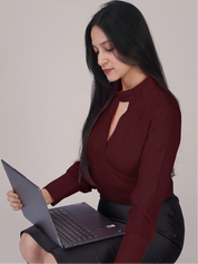 ASYMMETRIC HIGH NECK TOP