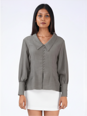 THE POWER COLLARED TOP