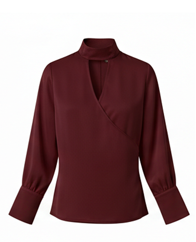 asymmetric high neck top