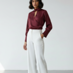 asymmetric high neck top