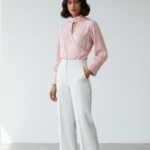 asymmetric high neck top