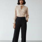 asymmetric high neck top